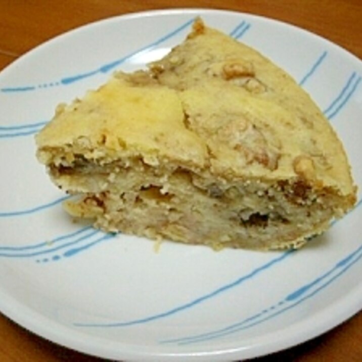 ホットケーキミックスで、バナナとクルミのケーキ